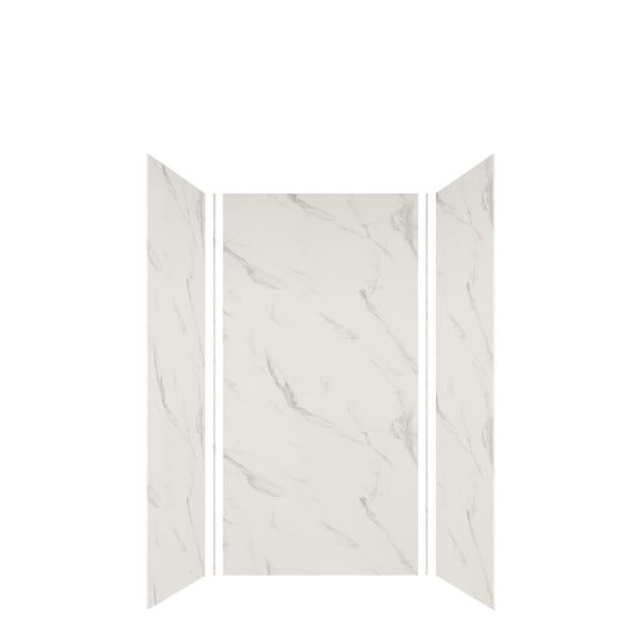 Transolid Ewk363672 Expressions 36" W X 36" D X 72" H Three Panel Shower Wall Kit - Bianca