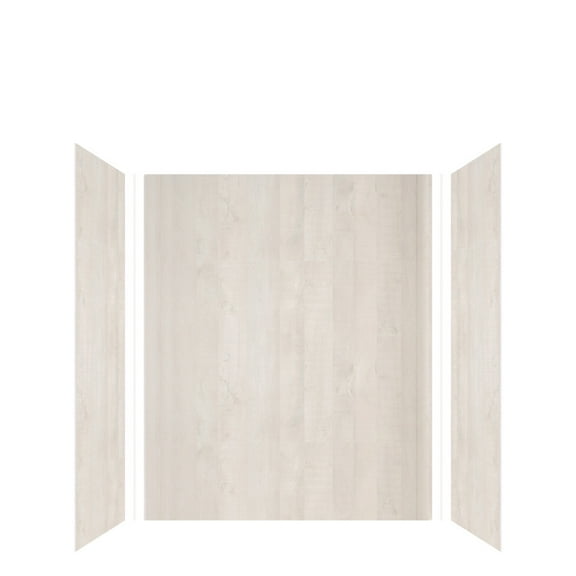 Transolid Expressions 36" X 60" X 72" 3-Piece Tub/Shower Wall Kit, Bleached Oak
