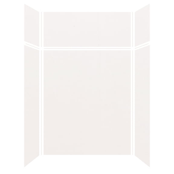 Transolid Expressions 36" X 60" X 96" 6-Piece Tub/Shower Wall Kit with Extension Kit, White