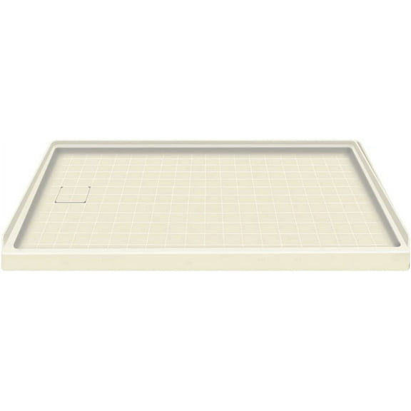 Transolid F6030L-08 60" x 30" Solid Surface Left-Hand Shower Base in Biscuit