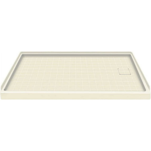 Transolid F6030R-08 60" x 30" Solid Surface Right-Hand Shower Base in Biscuit
