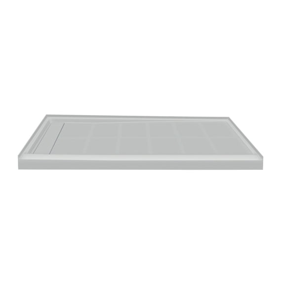 Transolid FL6030L-39 Linear 60-in W x 30-in L Rectangular Alcove Concealed End Drain Shower Base with Left Hand Drain, Grey