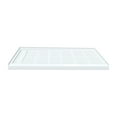 thumbnail image 1 of Transolid FL6032L-31 Linear 60-in W x 32-in L Rectangular Alcove Concealed End Drain Shower Base with Left Hand Drain, White, 1 of 18