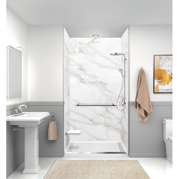 Transolid FTD4836-31 49.5-in x 37.5-in Trench Drain Shower Base, White