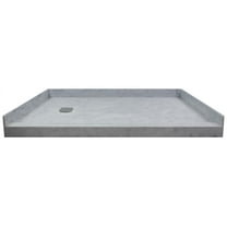 Transolid FTT6034L Ready to Tile 60-in L x 34-in W Shower Base with Left Hand Drain in Dark Grey