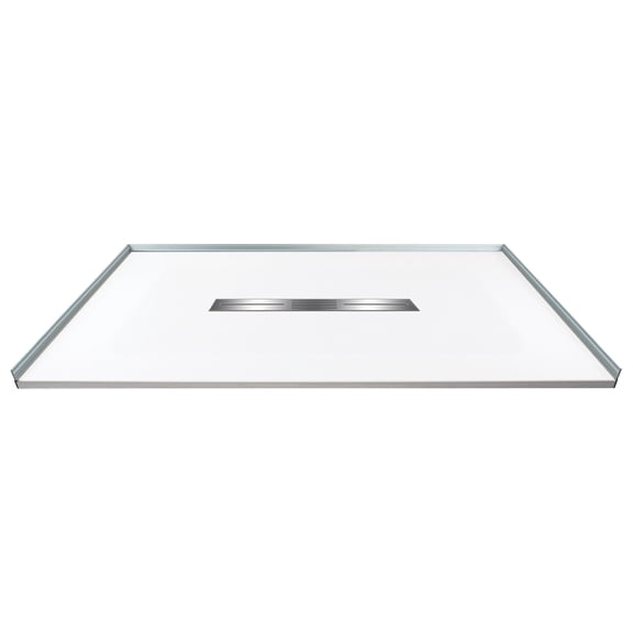 Transolid FZS4836C-31 48-in L x 35.5-in W Zero Threshold Center Drain Shower Base, White