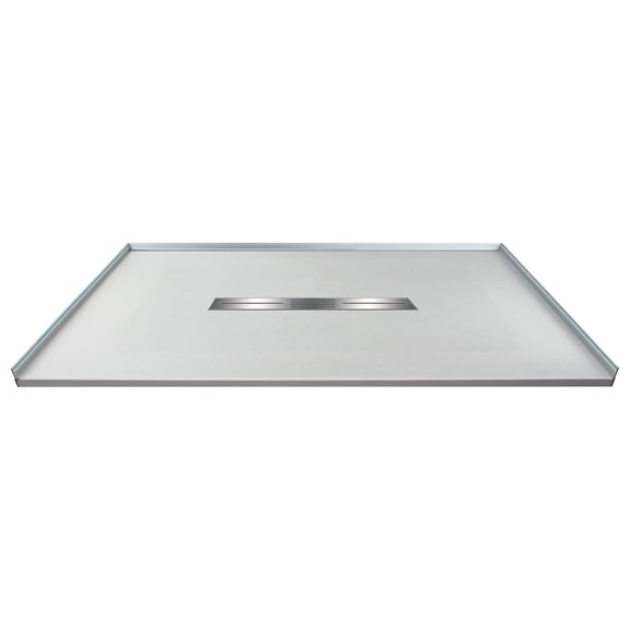 Transolid FZS4836C-39 48-in L x 35.5-in W Zero Threshold Center Drain Shower Base, Grey