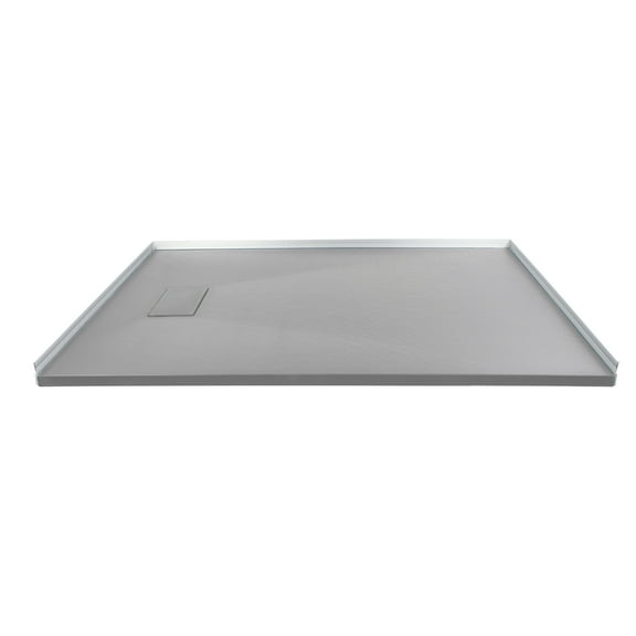 Transolid FZS6336-39 63-in L x 35.5-in W Zero Threshold End Drain Shower Base, Grey