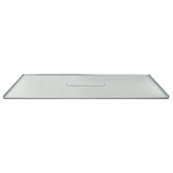 Transolid FZS7940C-39 79-in L x 40-in W Zero Threshold Center Drain Shower Base, Grey