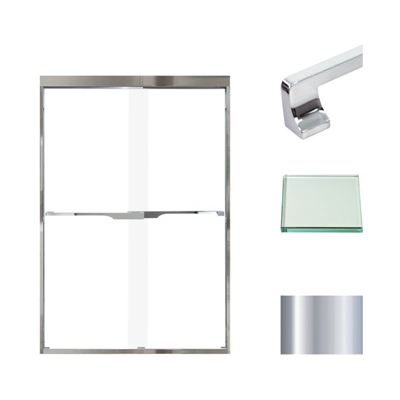 Transolid FBPT487008F-J-PC 70" High X 47" Wide Bypass Frameless Shower Door - Chrome