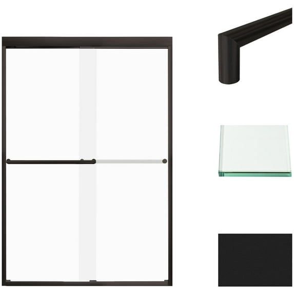 Transolid Fbpt487008f-T 70" High X 47" Wide Bypass Frameless Shower Door - Black