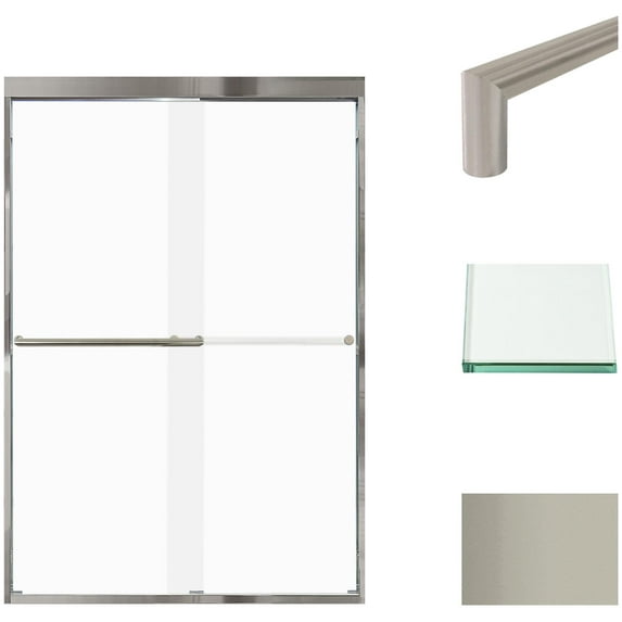 Transolid Fbpt487008f-T 70" High X 47" Wide Bypass Frameless Shower Door - Brushed