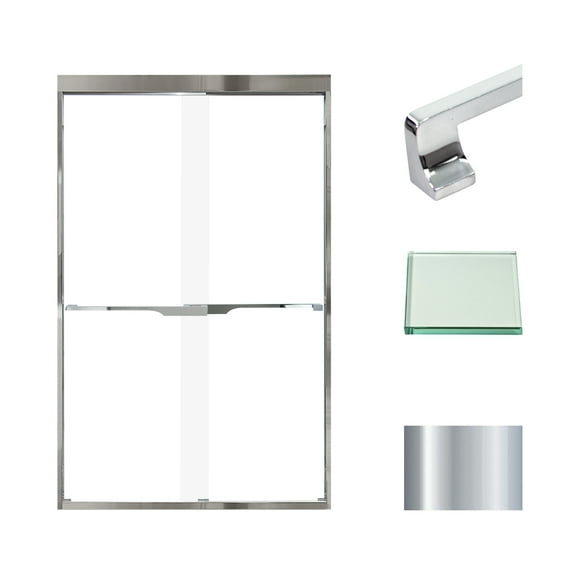 Transolid Fbpt487608c-J 76" High X 47" Wide Bypass Frameless Shower Door - Chrome