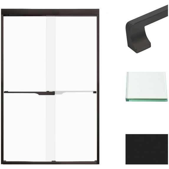 Transolid Fbpt487608f-J 76" High X 47" Wide Bypass Frameless Shower Door - Black