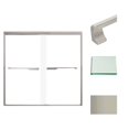 thumbnail image 1 of Transolid FBPT605808C-J-BN 58" High X 59" Wide Bypass Frameless Shower Door - Brushed, 1 of 7