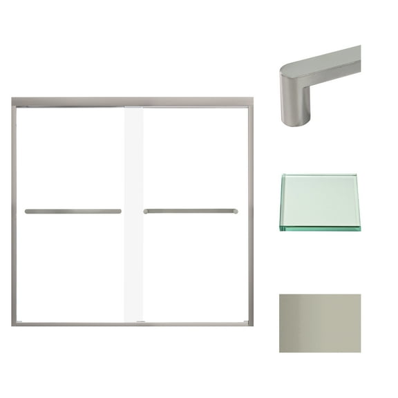 Transolid Fbpt605808c-R 58" High X 59" Wide Bypass Frameless Shower Door - Brushed