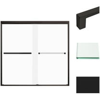 Transolid Fbpt605808f-S 58" High X 59" Wide Bypass Frameless Shower Door - Black