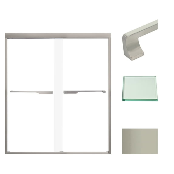 Transolid Fbpt606608c-J 66" High X 59" Wide Bypass Frameless Shower Door - Brushed