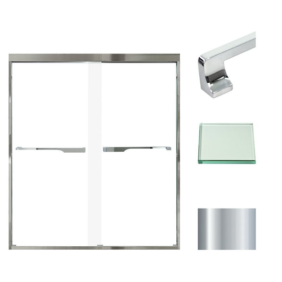 Transolid Fbpt607008c-J 70" High X 59" Wide Bypass Frameless Shower Door - Chrome