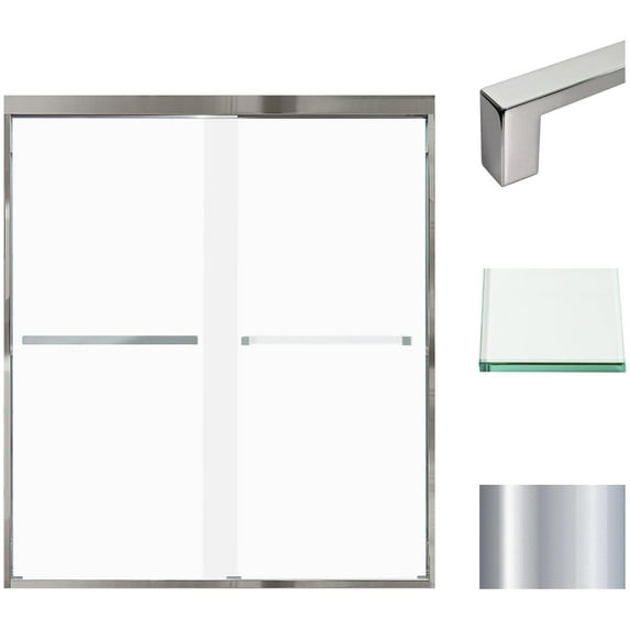 Transolid Fbpt607008f-S 70" High X 59" Wide Bypass Frameless Shower Door - Chrome