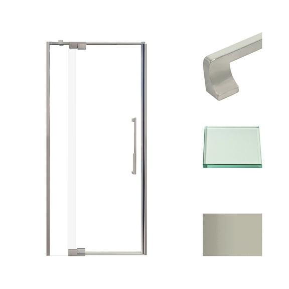 Transolid Ipd367610c-J 76" High X 36" Wide Pivot Semi Frameless Shower Door - Brushed