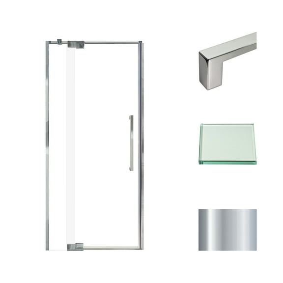 Transolid Ipd367610c-S 76" High X 36" Wide Pivot Semi Frameless Shower Door - Chrome