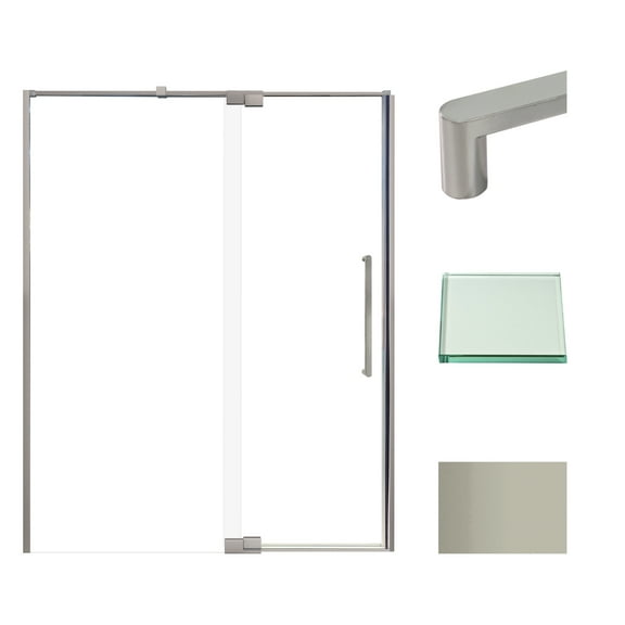 Transolid Ipd607610c-R 76" High X 60" Wide Pivot Semi Frameless Shower Door - Brushed