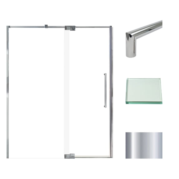 Transolid IPD607610C-T-PC 76" High X 60" Wide Pivot Semi Frameless Shower Door - Chrome