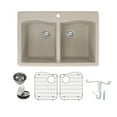 thumbnail image 1 of Transolid K-Atde3322 Aversa 33" Drop In Double Basin Granite Kitchen Sink - Cafe Latte, 1 of 7