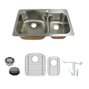 Transolid K-Ctdd33229-1 Classic 33 Drop In Double Basin Stainless Steel Kitchen Sink -