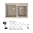 thumbnail image 1 of Transolid K-Rtdo3322 Radius 3-1/16" Drop In Double Basin Granite Kitchen Sink - Cafe Latte, 1 of 7
