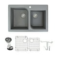 thumbnail image 1 of Transolid K-Rtdo3322 Radius 3-1/16" Drop In Double Basin Granite Kitchen Sink - Grey, 1 of 7