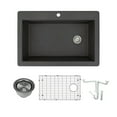 thumbnail image 1 of Transolid K-Rtss3322 Radius 33" Drop In Single Basin Granite Kitchen Sink - Black, 1 of 7