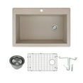thumbnail image 1 of Transolid K-Rtss3322 Radius 33" Drop In Single Basin Granite Kitchen Sink - Cafe Latte, 1 of 7