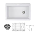 thumbnail image 1 of Transolid K-Rtss3322 Radius 33" Drop In Single Basin Granite Kitchen Sink - White, 1 of 7