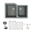 thumbnail image 1 of Transolid K-Rudo3120 Radius 31-3/4" Undermount Double Basin Granite Kitchen Sink - Grey, 1 of 7