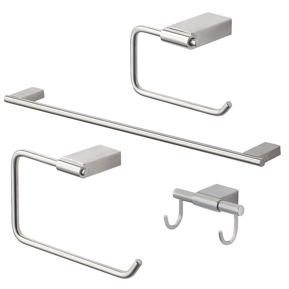 Transolid KA-MDX-4-BS Maddox 4-Piece Bathroom Accessory Kit, Brushed Stainless