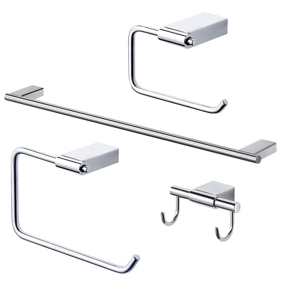 Transolid KA-MDX-4-PC Maddox 4-Piece Bathroom Accessory Kit, Polished Chrome