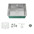 thumbnail image 1 of Transolid KKM-DUSB231810 Diamond 23-in L x 18-in W Single Bowl Undermount Kitchen Sink and Accessories Kit in Stainless Steel, 1 of 12