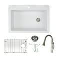 thumbnail image 1 of Transolid Kf-Rtss3322 Radius 33" Drop In Single Basin Granite Kitchen Sink - White, 1 of 7