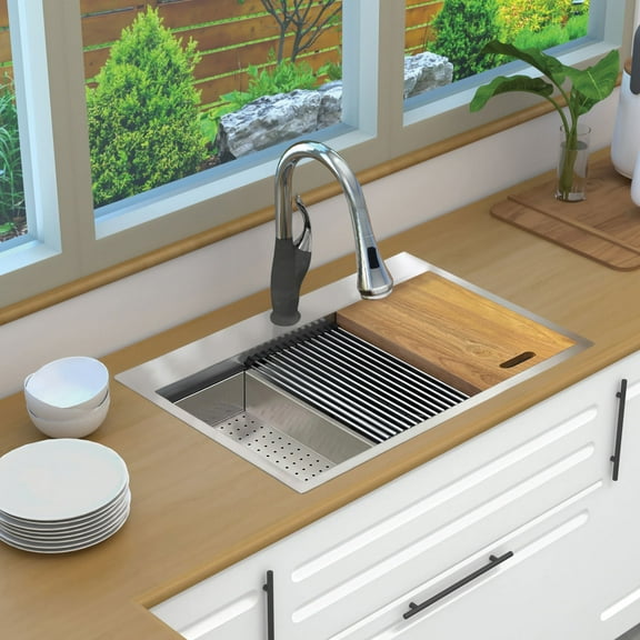 Transolid Kwsst322210-1 Kws 32" Drop In Single Basin Stainless Steel Kitchen Sink -