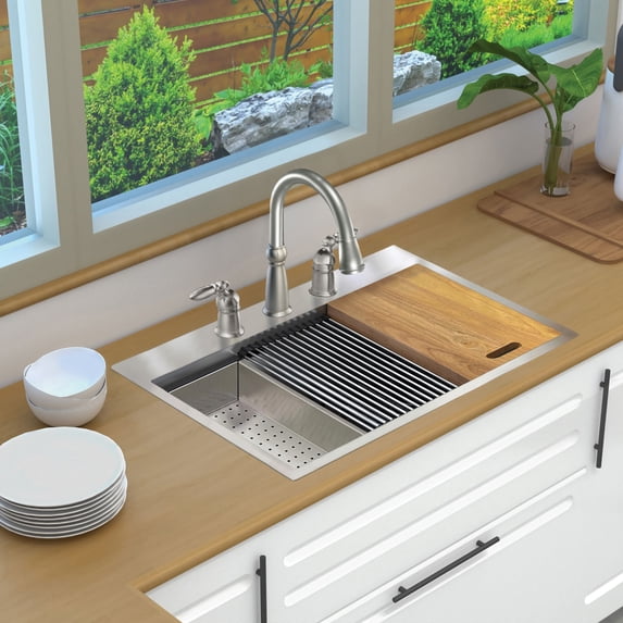 Transolid Kwsst322210-3 Kws 32" Drop In Single Basin Stainless Steel Kitchen Sink -