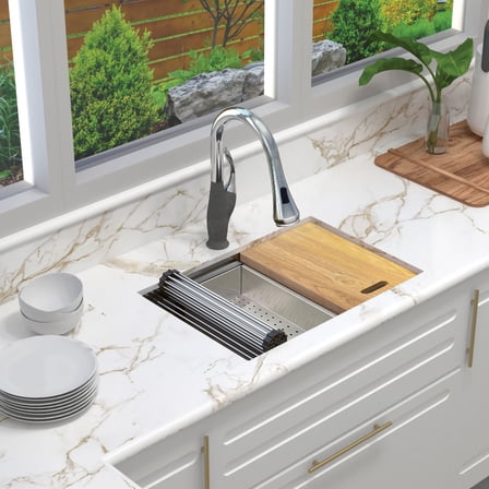 Transolid Kwssu271910 Kws 27" Undermount Single Basin Stainless Steel Kitchen Sink -