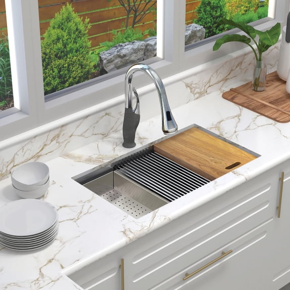 Transolid Kwssu321910 Kws 32" Undermount Single Basin Stainless Steel Kitchen Sink -