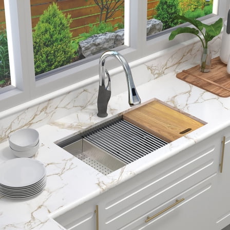 Transolid Kwssu331910 Kws 33" Undermount Single Basin Stainless Steel Kitchen Sink -