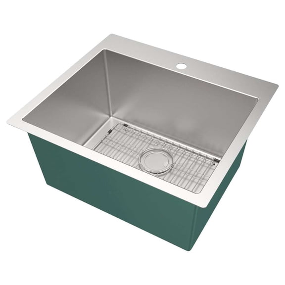 Transolid LSA1-252212-BS Stainless Steel 25" x 22" x 12" Rectangular Top-Mount Sink