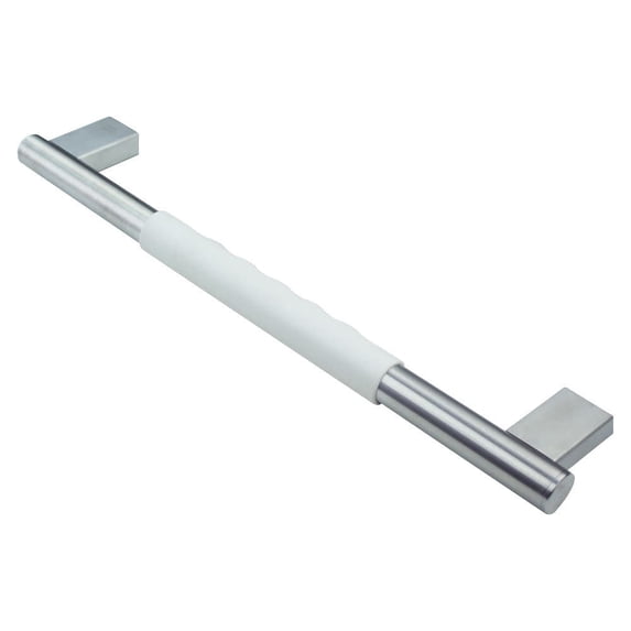 Transolid MSW18BS Maddox 18-inch Grab Bar with White Rubber Handle, Brushed Stainless