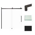 thumbnail image 1 of Transolid MBDT606008C-R-MB Madeline 60 in. W x 60 in. H Frameless Sliding Barn Shower Door with Fixed Panel in Matte Black with Clear Glass and Riley Handles, 1 of 5