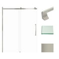 thumbnail image 1 of Transolid MBDT607608C-J-BS Madeline 60"x76" Frameless Sliding Barn Shower Door with Fixed Panel Featuring EXCLUSIVE TruMotion Technology in Brushed Stainless with Clear Glass and Justin Handles, 1 of 5