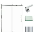 thumbnail image 1 of Transolid MBDT607608C-J-PC Madeline 60"x76" Frameless Sliding Barn Shower Door with Fixed Panel Featuring EXCLUSIVE TruMotion Technology in Polished Chrome with Clear Glass and Justin Handles, 1 of 5